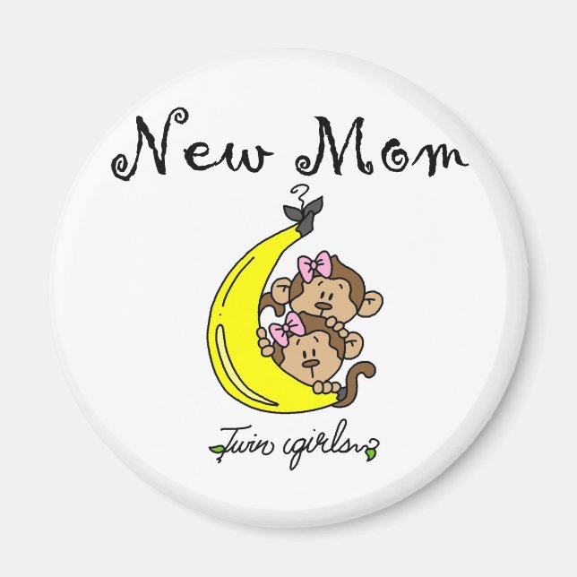 Twin Girls New Mum T-shirts and Gifts Magnet (Front)
