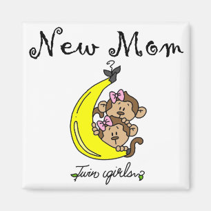 Twin Girls New Mum T-shirts and Gifts Magnet