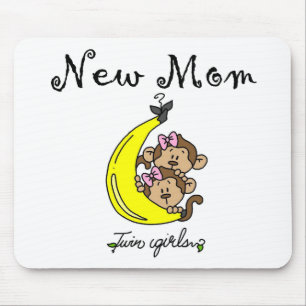 Twin Girls New Mum T-shirts and Gifts Mouse Pad