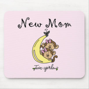Twin Girls New Mum T-shirts and Gifts Mouse Pad
