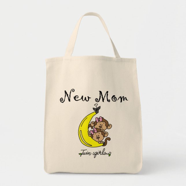 Twin Girls New Mum T-shirts and Gifts Tote Bag (Front)