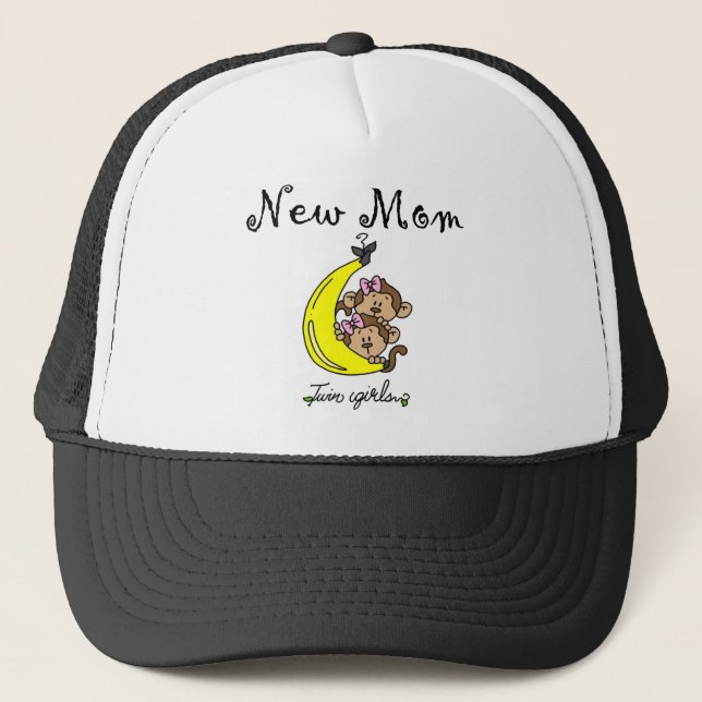 Twin Girls New Mum T-shirts and Gifts Trucker Hat (Front)