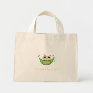 Twin Girls - Two Peas in a Pod Mini Tote Bag