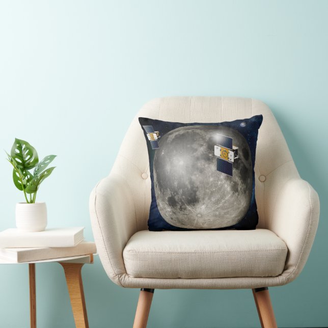 Twin Grail Spacecraft Orbiting The Moon. Cushion (Chair)