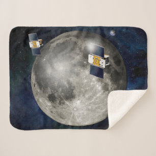 Twin Grail Spacecraft Orbiting The Moon. Sherpa Blanket