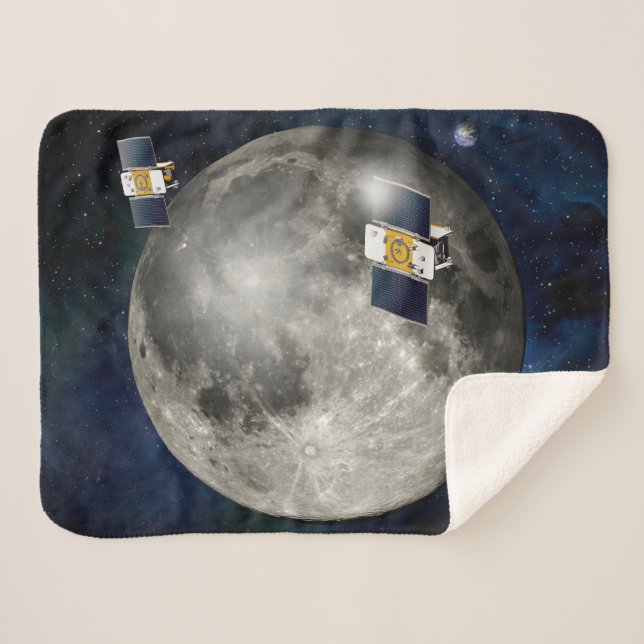 Twin Grail Spacecraft Orbiting The Moon. Sherpa Blanket (Front (Horizontal))