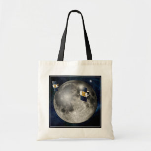 Twin Grail Spacecraft Orbiting The Moon. Tote Bag