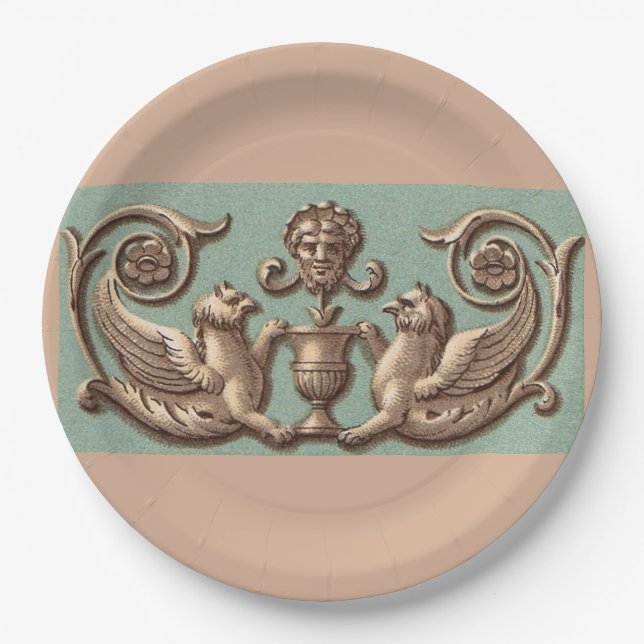 twin gryphons paper plate (Front)