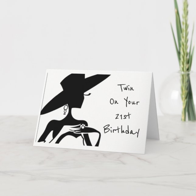 TWIN-HAPPY *21st BIRTHDAY** TWIN'S BIRTHDAY Card (Front)