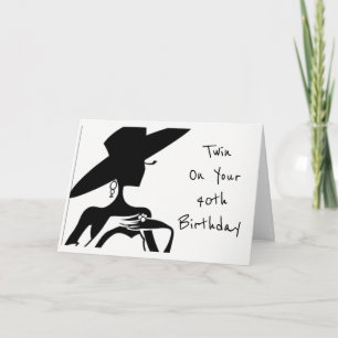 TWIN-HAPPY *40th BIRTHDAY** TWIN'S BIRTHDAY Card