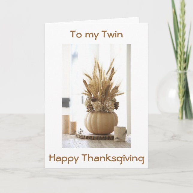 TWIN-HAPPY THANKSGIVNG-THANKFUL FOR YOU HOLIDAY CARD (Front)