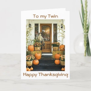 TWIN-HAPPY THANKSGIVNG-THANKFUL FOR YOU HOLIDAY CARD