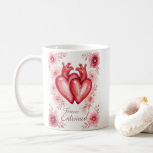Twin Hearts Forever Enchanted Floral Coffee Mug