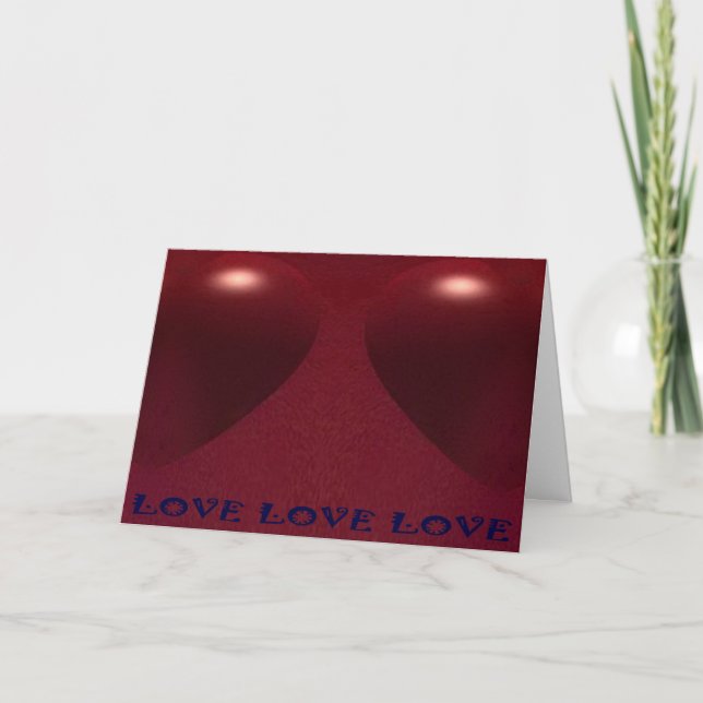 "Twin Hearts" greeting card by Zoltan Buday (Front)