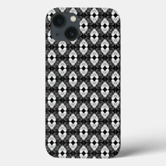 Twin Hearts on Black Pattern  iPhone 13 Case
