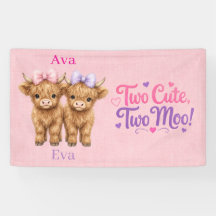 Twin Highland Cows Girls Birthday Party