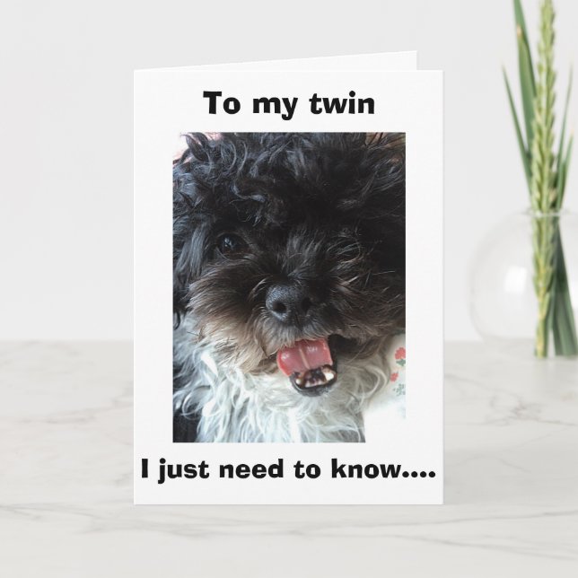 "TWIN" HOW DO U LOOK SO GOOD EVERY BIRTHDAY? CARD (Front)
