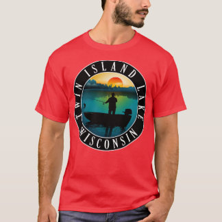 Twin Island Lake Wisconsin Fishing T-Shirt