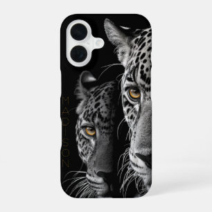 Twin Jaguars – Amber Eyes (Customizable) iPhone 16 Case