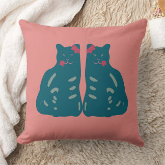 Twin Kittens Throw Pillow