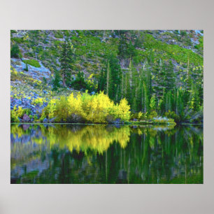 Twin Lakes Autumn Reflections Poster