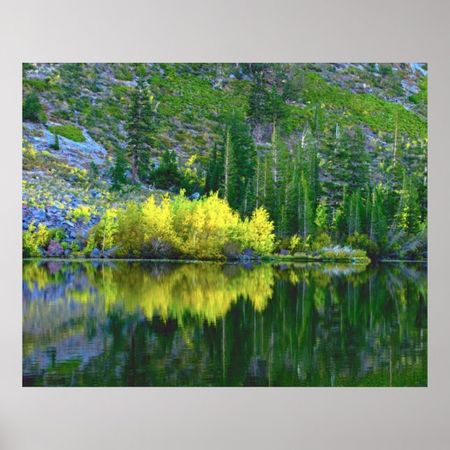 Twin Lakes Autumn Reflections Poster (Front)