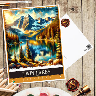 Twin Lakes, Colorado Vintage Painting Postcard