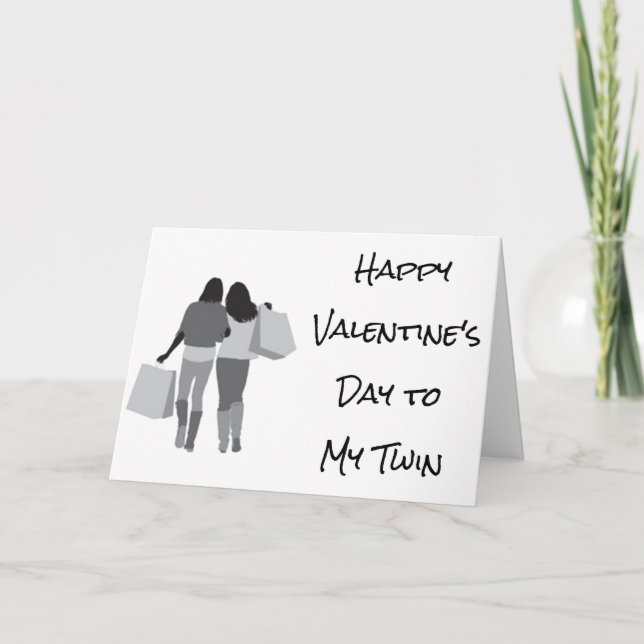 TWIN-LET'S GO **SHOPPING** ON "VALENTINE'S DAY" CARD (Front)
