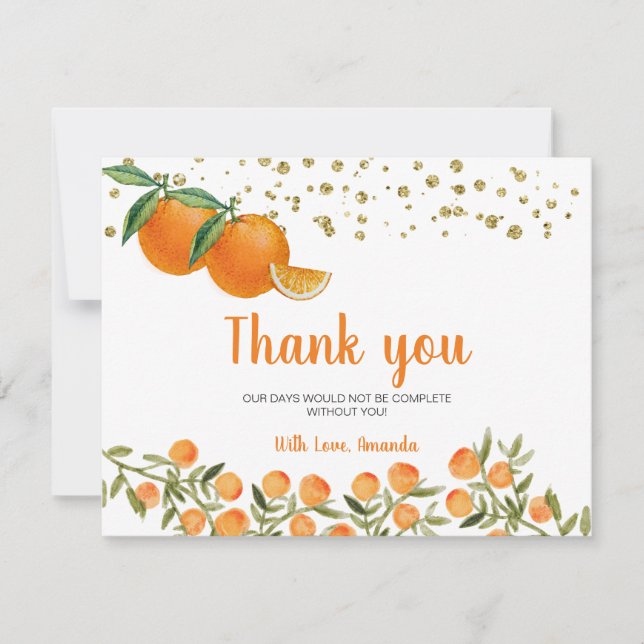 Twin Little Cuties Orange Thank you card (Front)