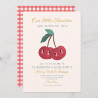 Twin little sweeties Cherry First Birthday