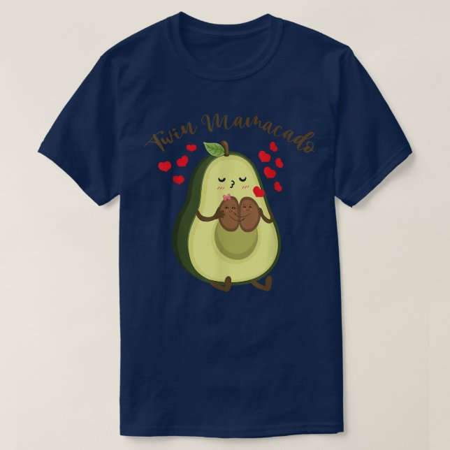 Twin Mamacado Cute Avocado Mama Fruit Pregnancy Pr T-Shirt (Design Front)
