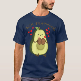 Twin Mamacado Cute Avocado Mama Fruit Pregnancy Pr T-Shirt