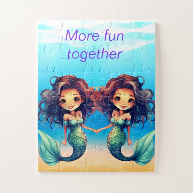 Twin Mermaids Jigsaw Puzzle (Vertical)