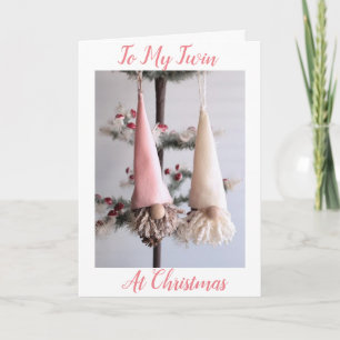 ***TWIN*** MERRY CHRISTMAS SCANDANAVIAN STYLE HOLIDAY CARD
