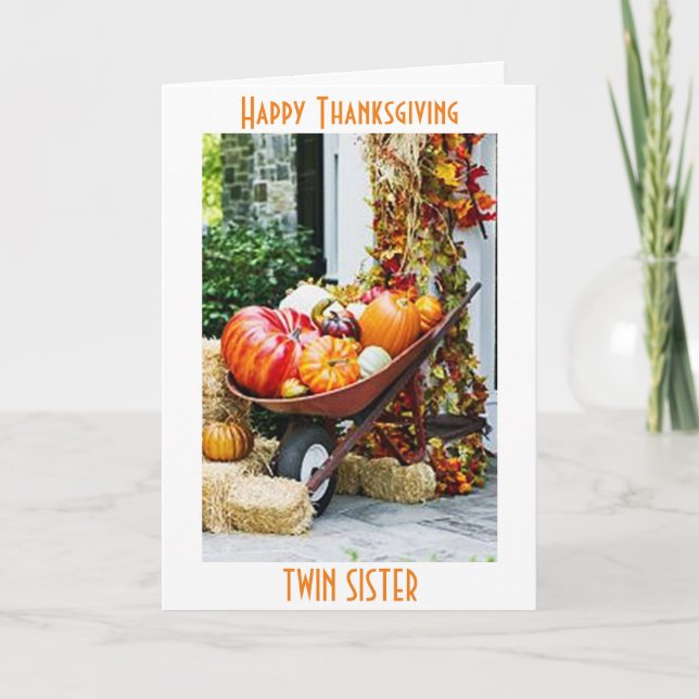 TWIN-MISS YOU AT THANKSGIVING HOLIDAY CARD (Front)