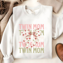 Twin mom sweatshirt, coquette bow shirt,baby gift