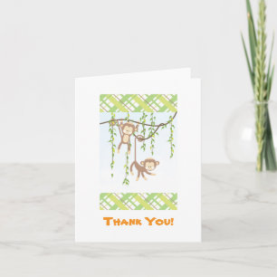 Twin Monkeys Thank You Card