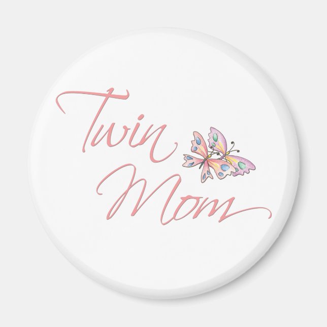 Twin Mum Butterflies Magnet (Front)