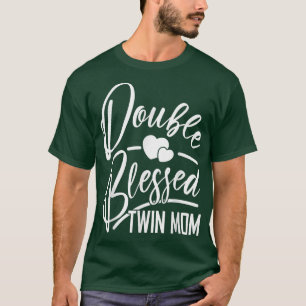Twin Mum Double Blessed To Be Pregnancy Announceme T-Shirt