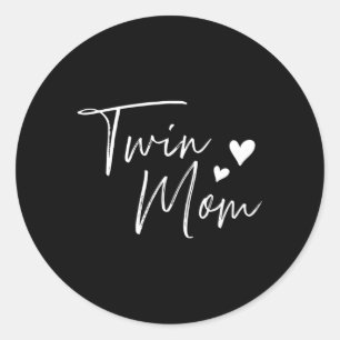 Twin Mum He Classic Round Sticker