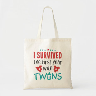 Twin Mum I Survived The First Year With Twins Tote Bag