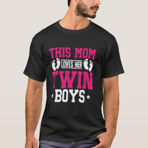 Twin Mum This Mum Loves Her Twin Boys Mum Of Twins T-Shirt