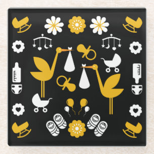 Twin Non Gender Stalk Delivery Glass Coaster