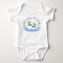Twin one cute bear custom name and number