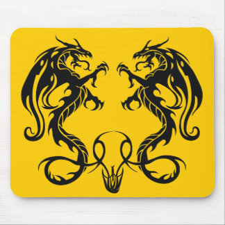 Twin Opposing Tribal Dragons Mousepad