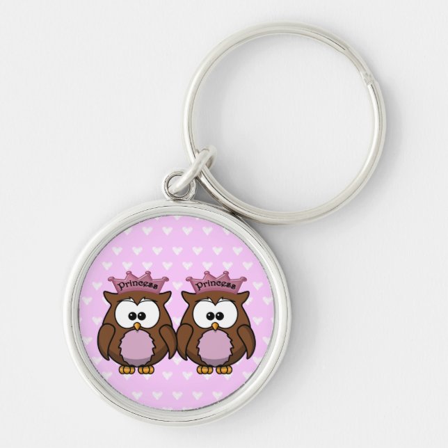 twin owl princesses key ring (Front)