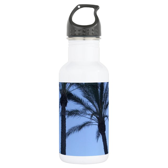 Twin Palm Tree Photo Print 532 Ml Water Bottle (Front)