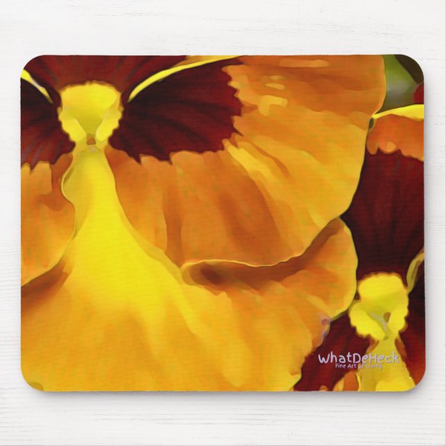 Twin Pansy Mouse Pad (Front)