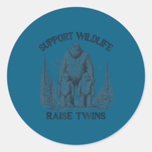 Twin parent mum dad of twins support wildlife classic round sticker