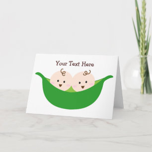Twin Pea Pods (customisable) Card